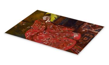 Posterlounge Poster Georg-Hendrik Breitner, Der rote Kimono, Orientalisches Flair Malerei