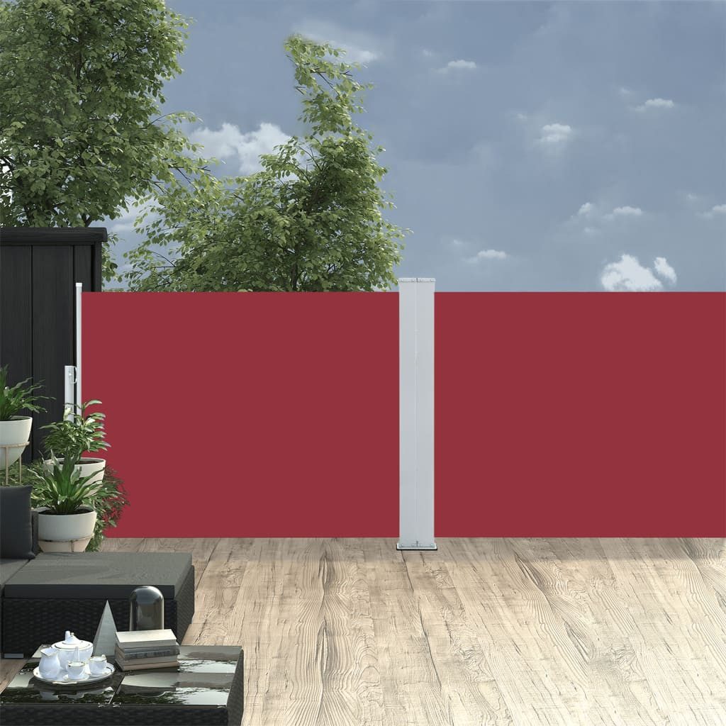 Thumbnail - vidaXL Seitenmarkise Ausziehbare Seitenmarkise Rot 120 x 1000 cm