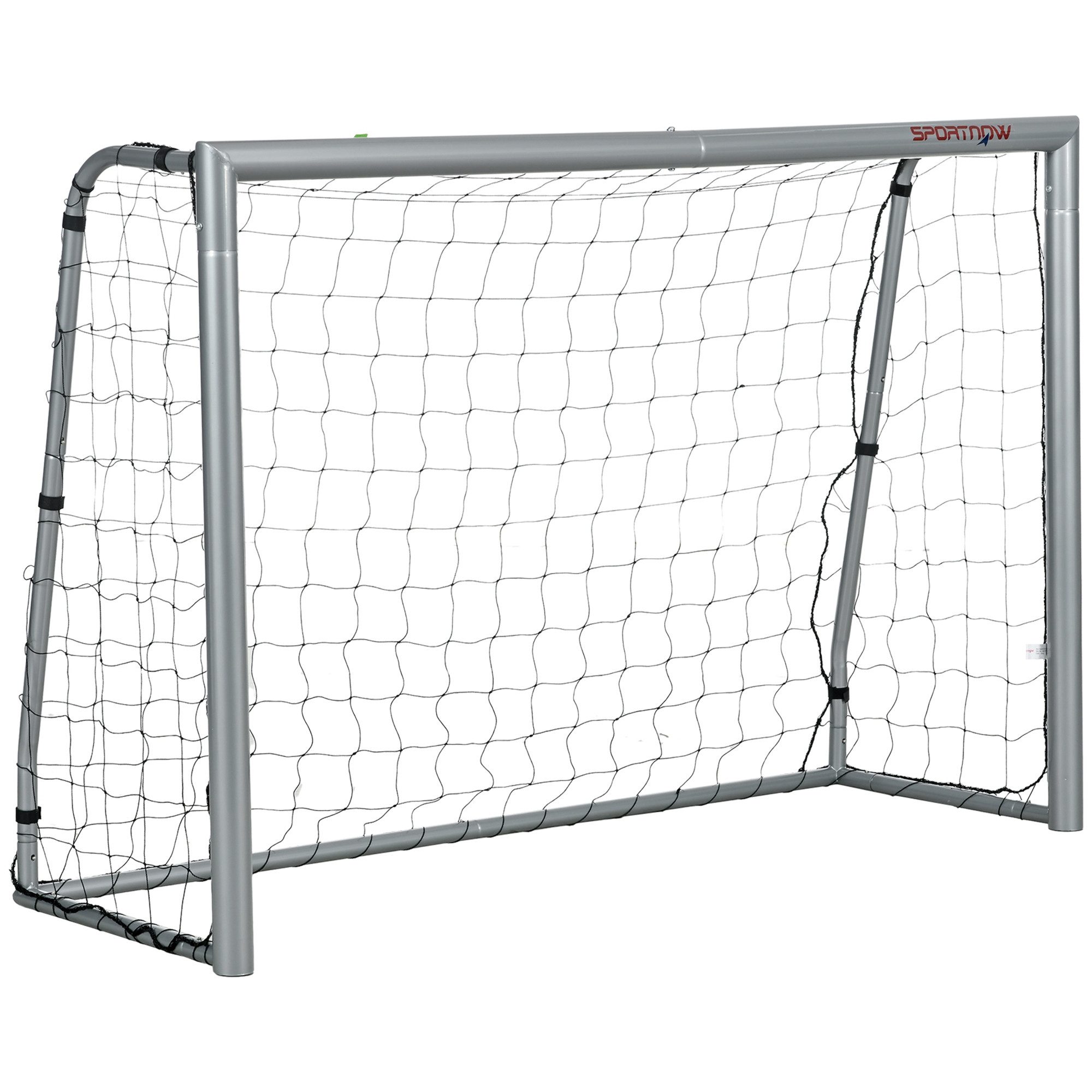 SPORTNOW Fußballtor Fußballtor mit PE-Netzgewebe, Fußball-Tor für Kinder, Stahl, Grau (Fußball-Tor, 1 St., PE-Netzgewebe), 240 x 85 x 160 cm, Stahl, PE, für Gar – Bild 2 von 5