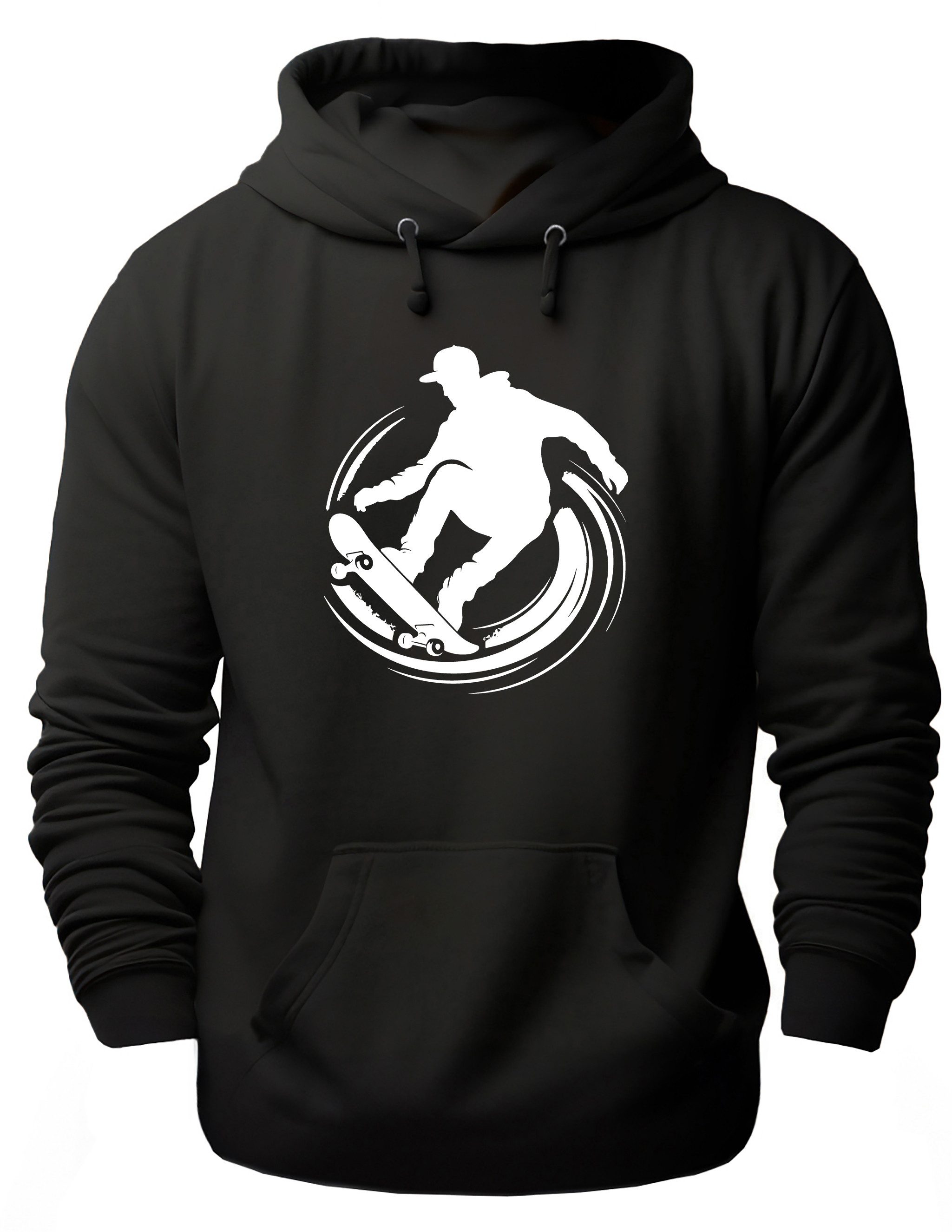 Hoodie Skater Kapuzen Pulli - Skateboarder Silhouette