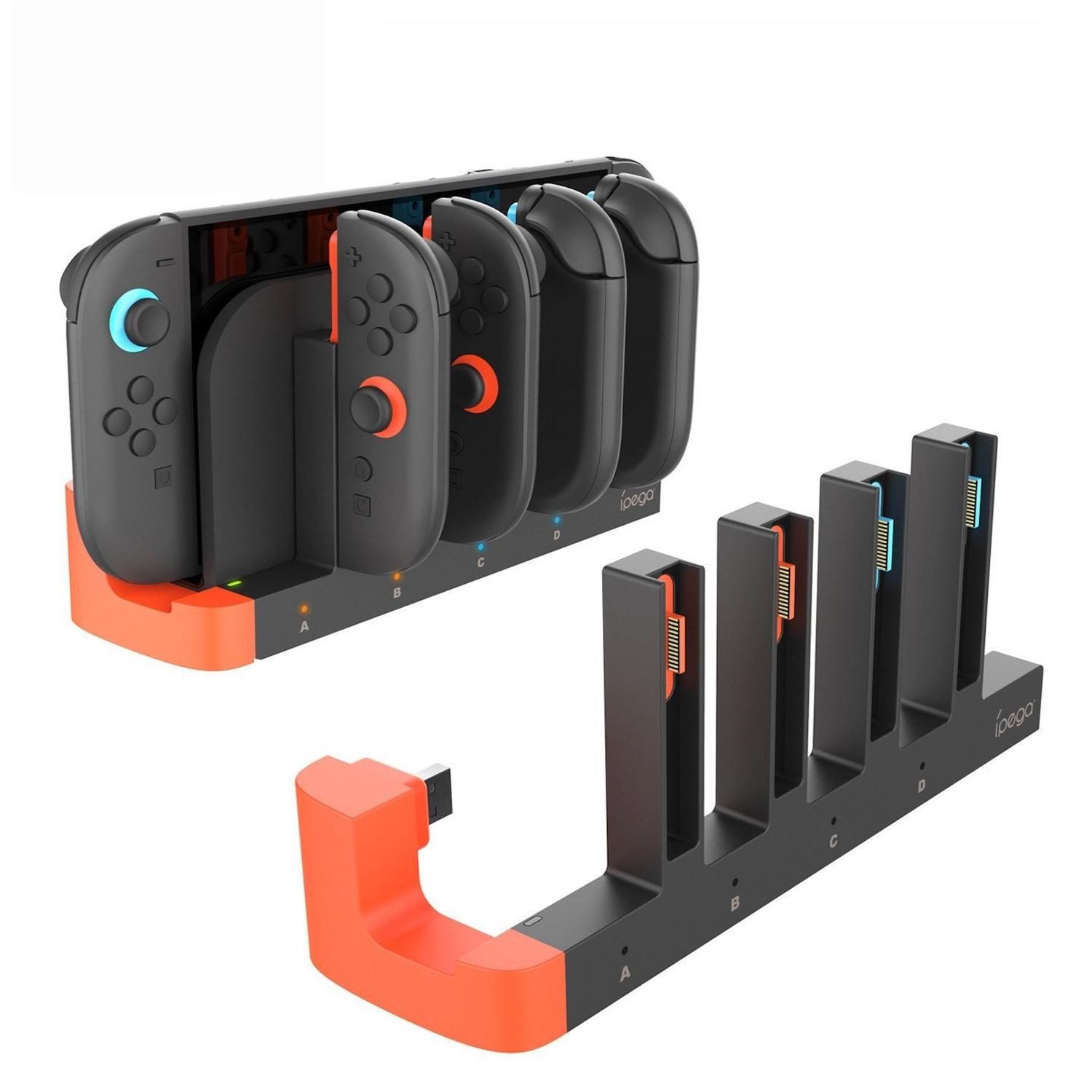 Wigento Für Nintendo Switch 2 Ipega Ladegerät Controller Ladestation 4 Griffe Stromadapter