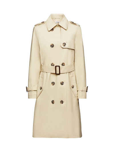 Esprit Trenchcoat Doppelreihiger Trenchcoat mit Gürtel