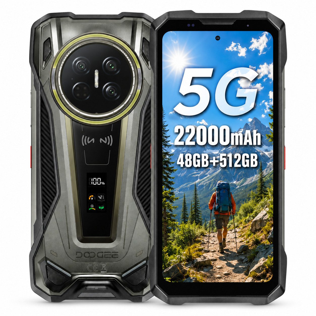 DOOGEE Doogee VMAX2 5G Outdoorhandy,512GB 200MP 22000mAh,120Hz Smartphone (200MP MP Kamera)
