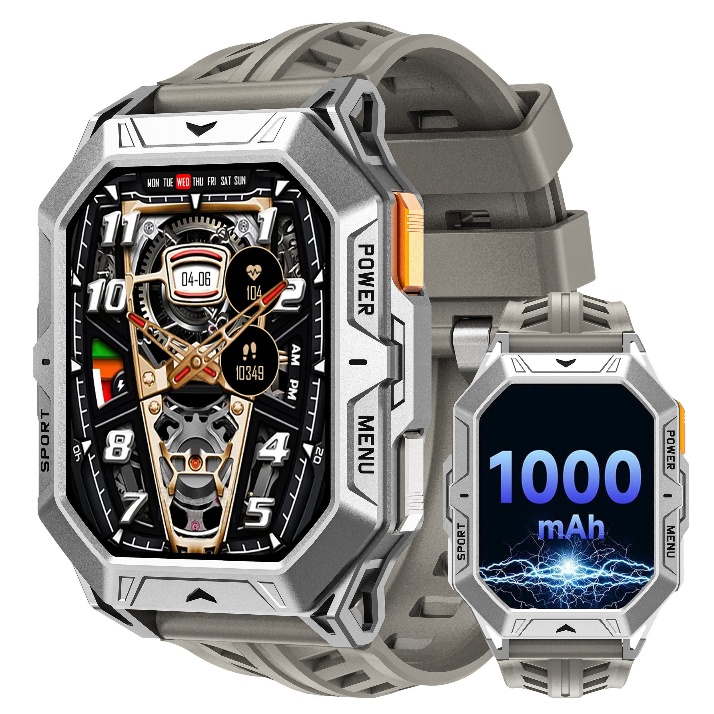 Smartwatch, Fitness Tracker Uhr für Herren Damen, 1000mAh Akku Smartwatch