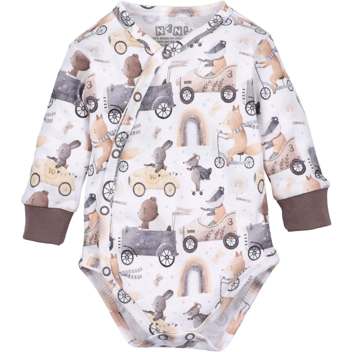 NINI Langarmwickelbody Fahrrad Unisex Kinder (1-tlg) Langarm Einteiler, Body, Longsleeve-Body, Bodysuit, Stretchbody