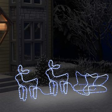 vidaXL Dekolicht Weihnachtsdekoration Rentiere und Schlitten Outdoor 576 LEDs