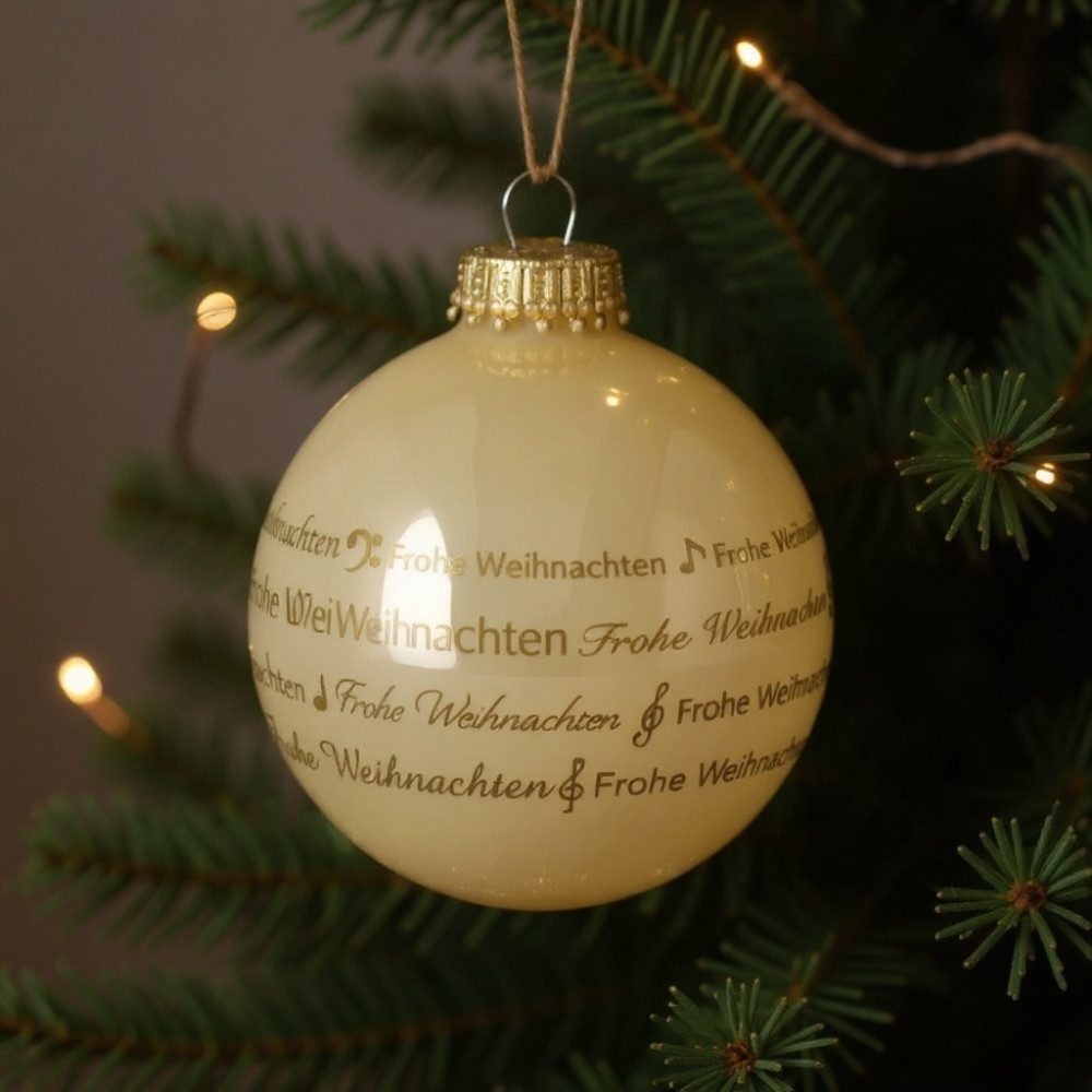 mugesh Weihnachtsbaumkugel Weihnachtskugel Schrift Notenmotive, für Musiker