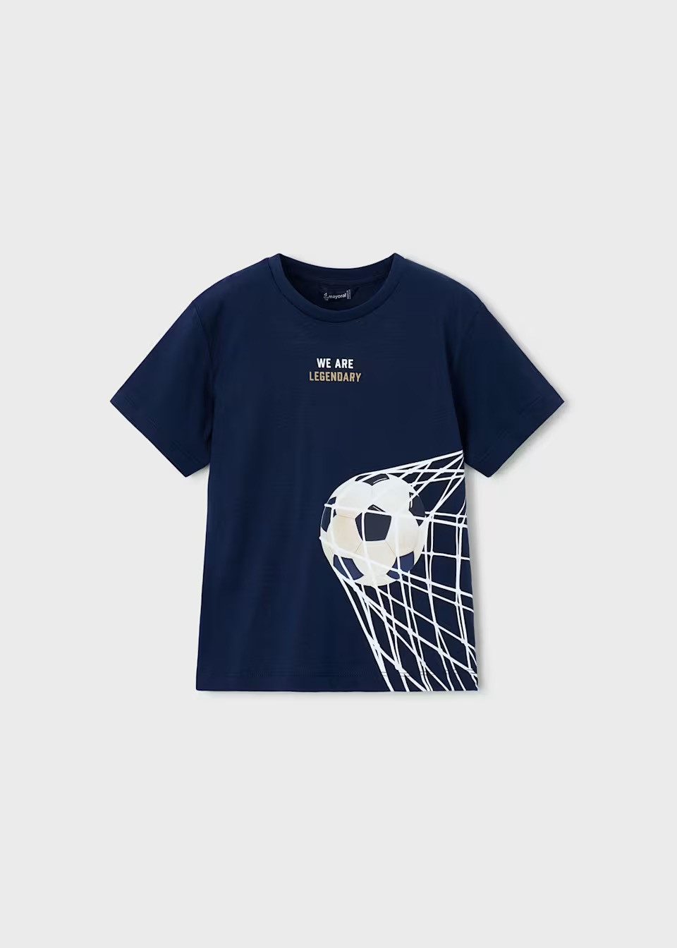 Mayoral Print-Shirt Mayoral Jungen T-Shirt Fußball-Motiv Navy (307366)