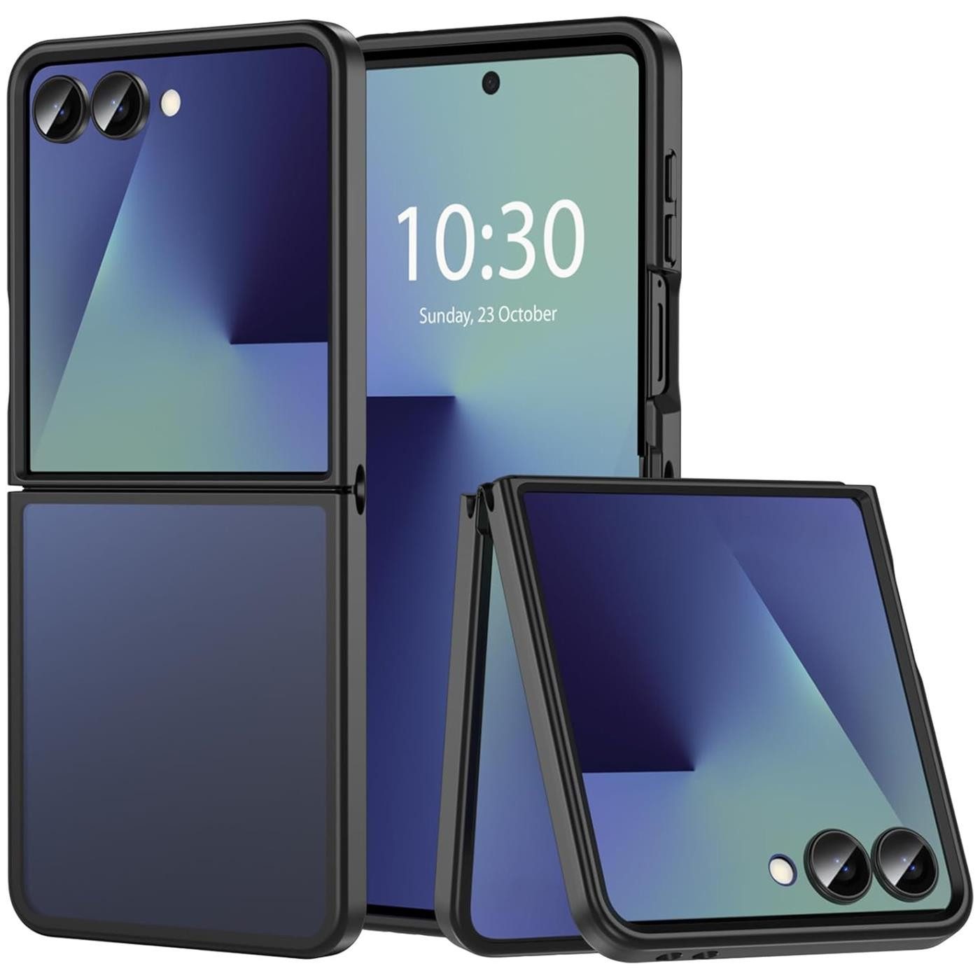 CoolGadget Handyhülle Handy Schutzhülle für Samsung Galaxy Z Flip 7 matt schwarz, Silikon TPU Hülle Schutz Tasche Cover schlicht Slim Case