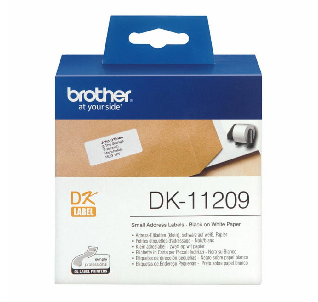 Thumbnail - Brother Etiketten DK-11209 Adressetiketten 29 x 90 mm weiß für P-Touch