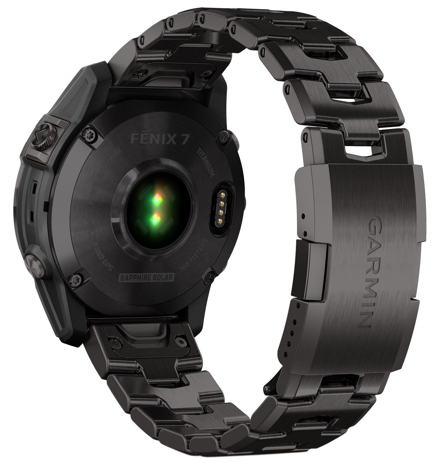 Garmin fenix 7 Saphir Solar Titan Schwarz/Grau Fitnessuhr (3.3 cm/1.3 Zoll,  Proprietär),