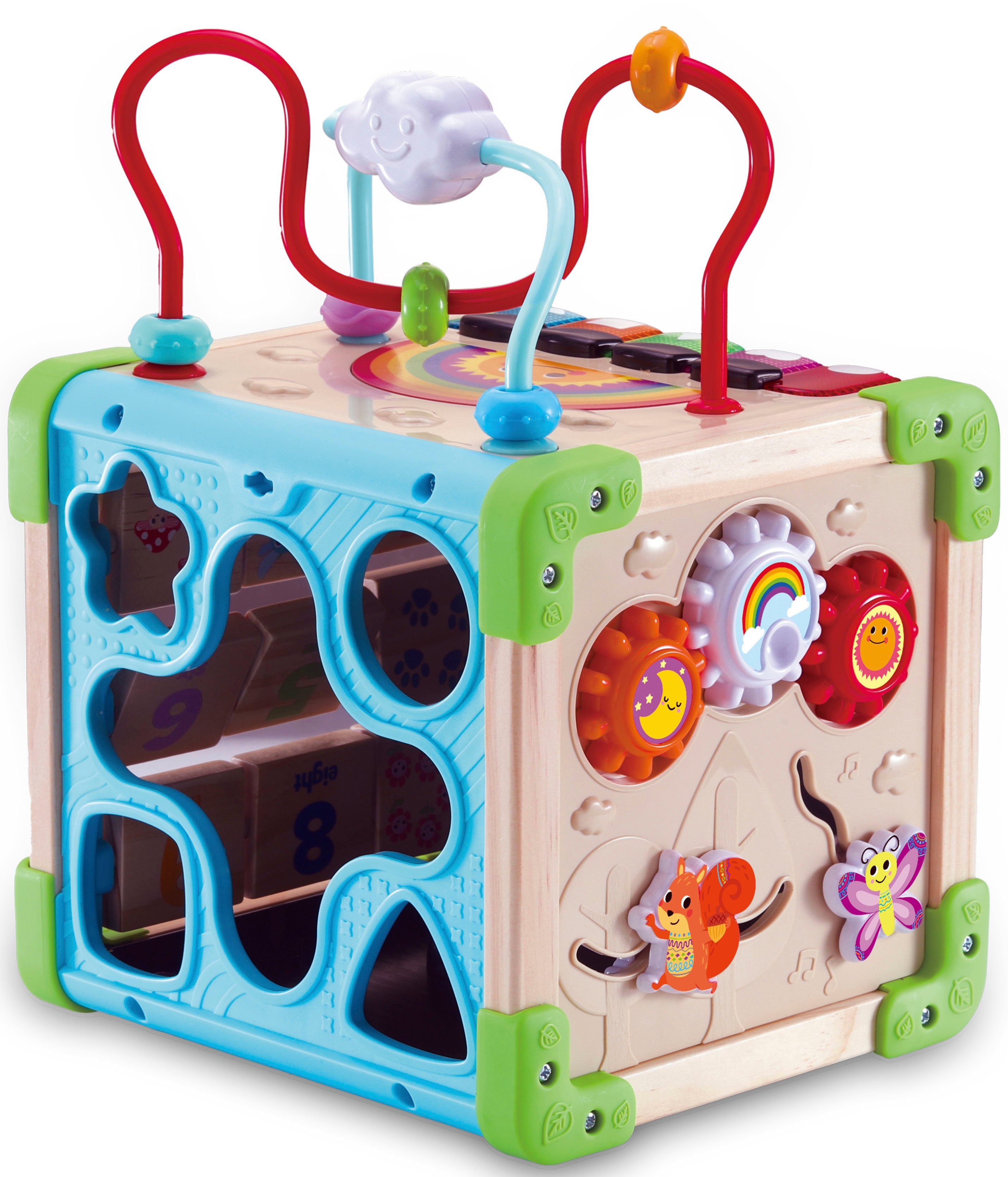 Vtech® Motorikwürfel Vtech Baby, Interaktiver Holz-Spielwürfel