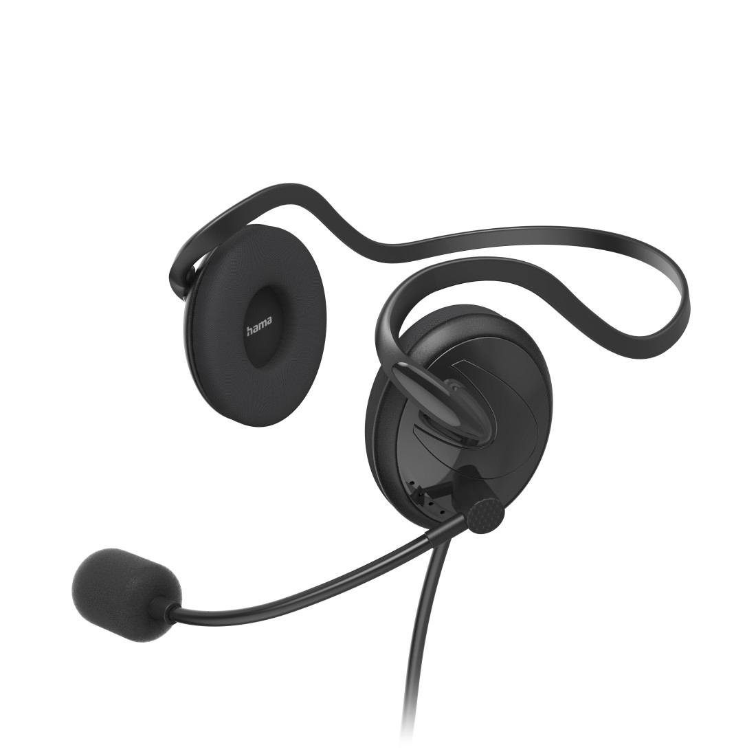 Hama PC Office Headset NHS P100 V2 mit Neckband Stereo Headset Schwarz PC Headset Empfindlichkeit Kopfhorer Mikrofon 95 dB 3 dB 42 dB 3 dB