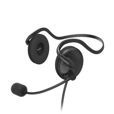 Hama PC-Office-Headset "NHS-P100 V2" mit Neckband, Stereo, Headset Schwarz PC-Headset (Empfindlichkeit Kopfhörer/ Mikrofon: 95 dB +/- 3 dB /-42 dB +/- 3 dB)