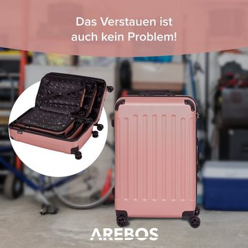 Arebos Koffer Reisekoffer 3er Set Hartschalen Koffer Trolley M-L-XL-Set, 4 Rollen