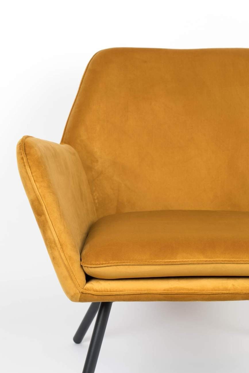 BON Samtstoff Sessel Loungesessel Gold Retro Trendmöbel24 Velvet