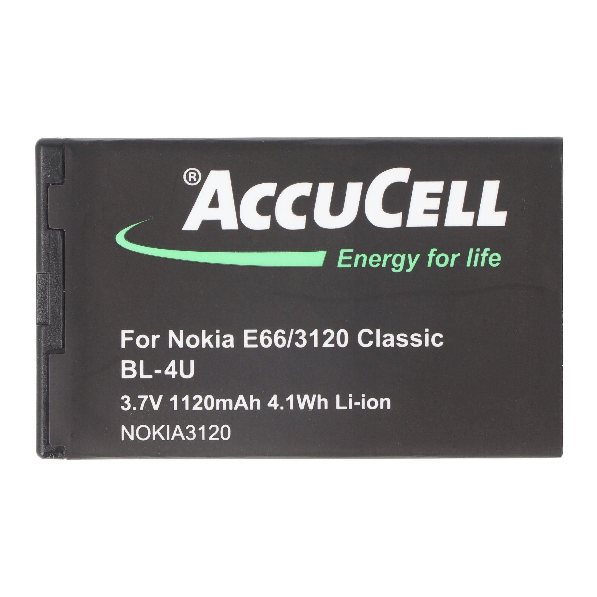 AccuCell Akku passend mAh für V) Nokia 6212 Akku 1120 (3,7 classic