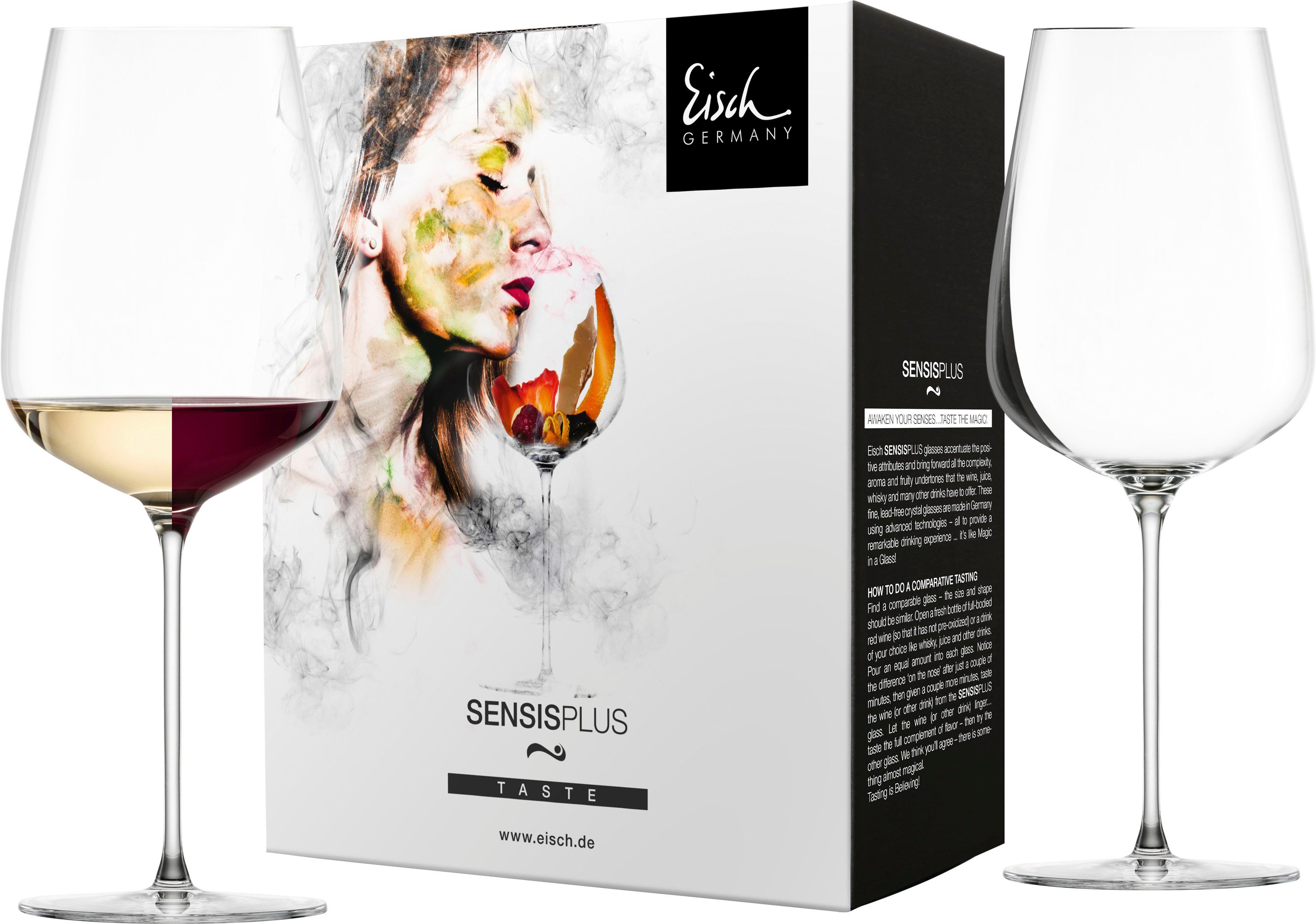 Eisch Rotweinglas ESSENCA SENSISPLUS, Kristallglas, Allroundglas, 2-teilig, 740 ml, Made in Germany