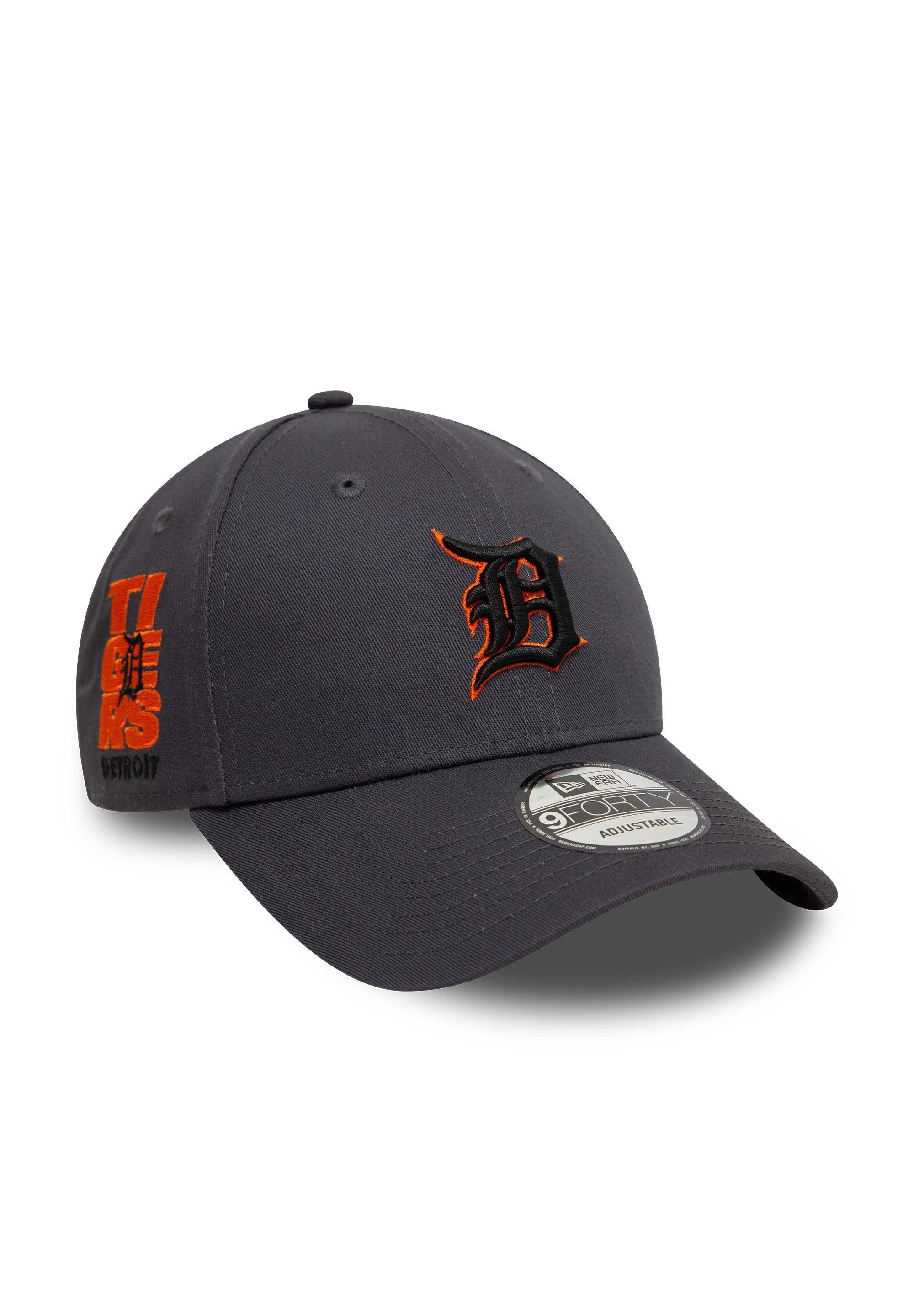 Baseball Cap Detroit Tigers MLB Sidepatch Grau Verstellbare 9Forty Cap New Era