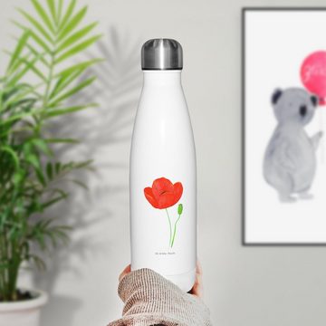 Mr. & Mrs. Panda Thermoflasche Blume Mohnblume - Weiß - Geschenk, Religion, Garten, Trinkflasche, Bl, Doppelwandig