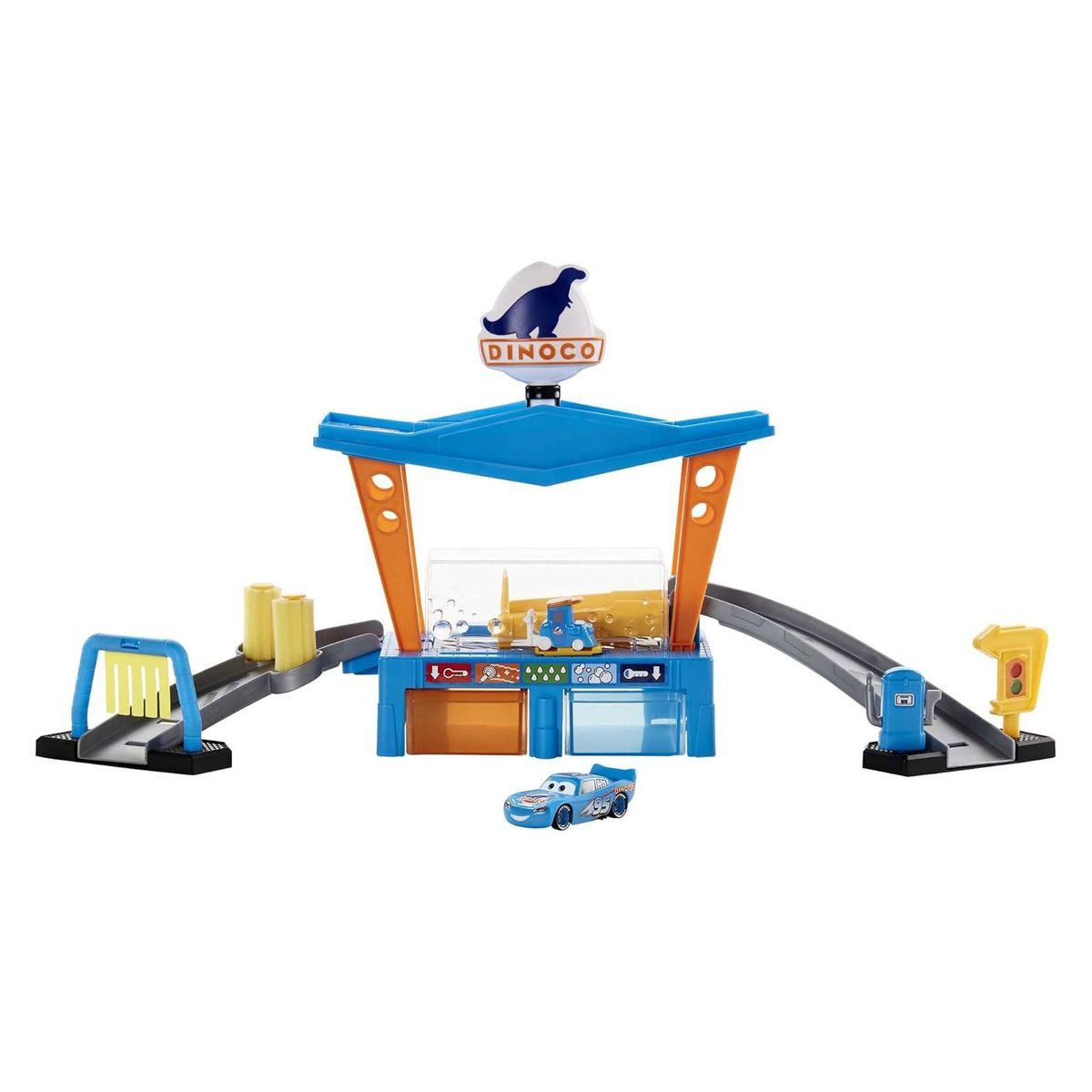 Mattel® Spielzeug-Rennwagen Mattel GTK91 - Disney - Cars - Dinoco Autowaschanlage, Fahrzeug mit Fa