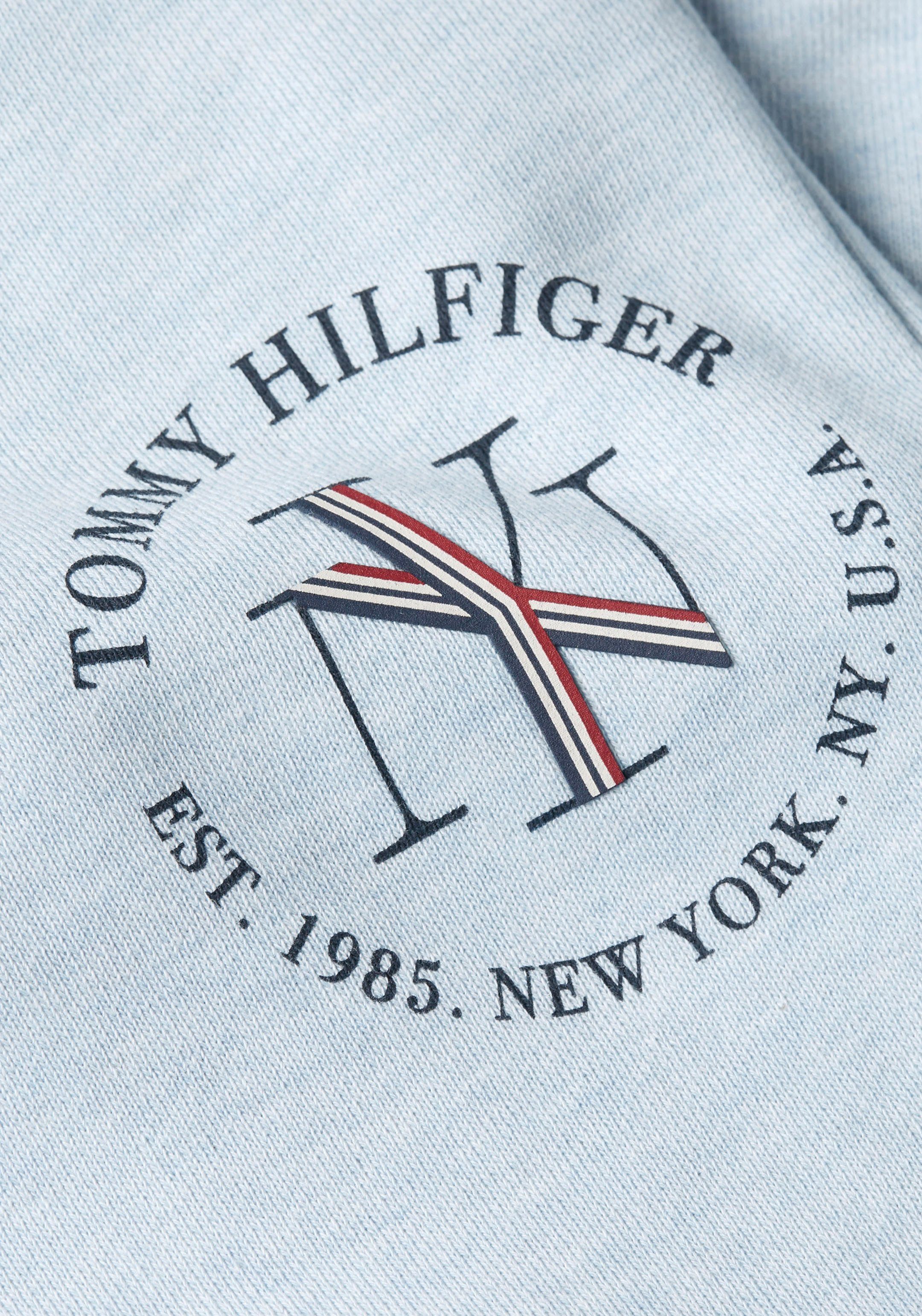Tommy Hilfiger SWEATPANTS Breezy-Blue-Heather Hilfiger Tommy Sweatpants ROUNDALL Markenlabel mit TAPERED NYC
