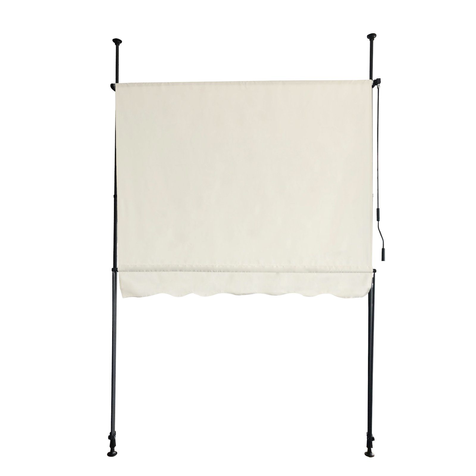 SVITA Klemmmarkise Balkonmarkise, Handkurbel, ohne Bohren, 150x200 cm, Beige