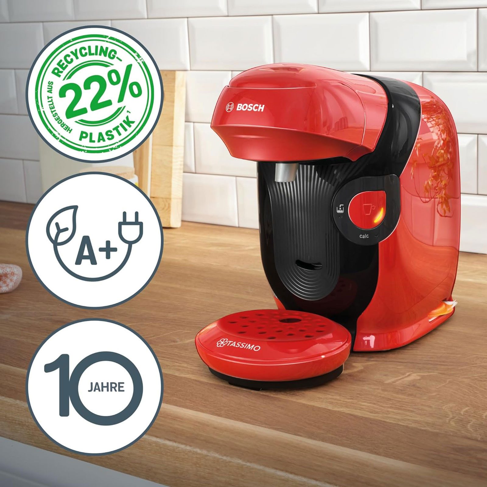 BOSCH Kapselmaschine TAS113E, One-Touch Bedienung