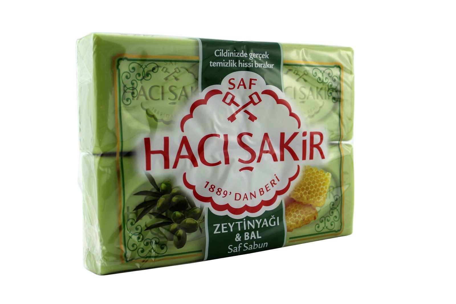 Haci Sakir Seifen-Set Seife »Haci Sakir« Olivenöl/Honig 4x150 g, 4-tlg., sehr gut schäumende grüne Seife