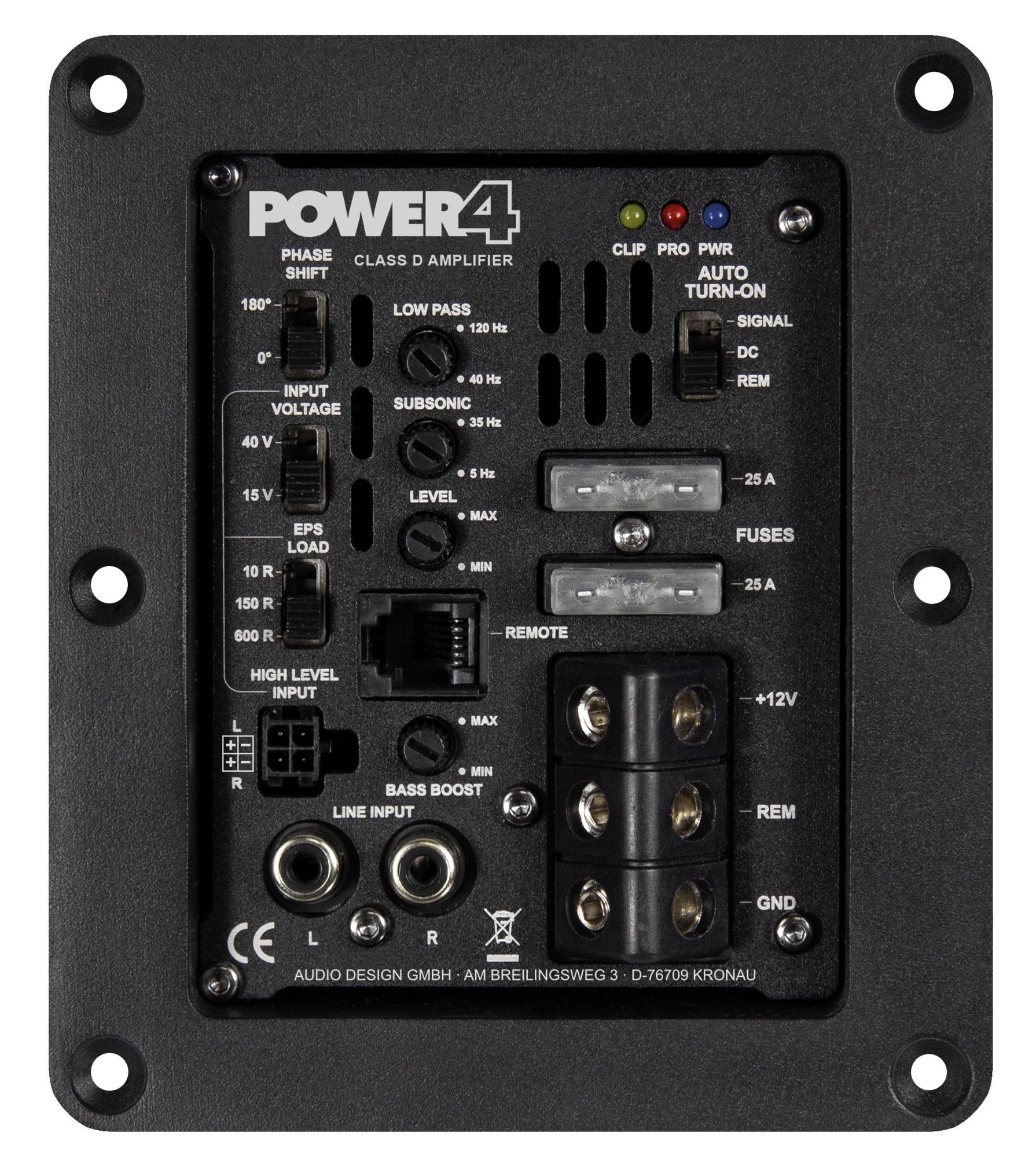 ESX POWER4 HighEnd Aktiv-Modul ideal + + MUSWAY Verstärker (Anzahl Kanäle: 1-Kanal Mono)