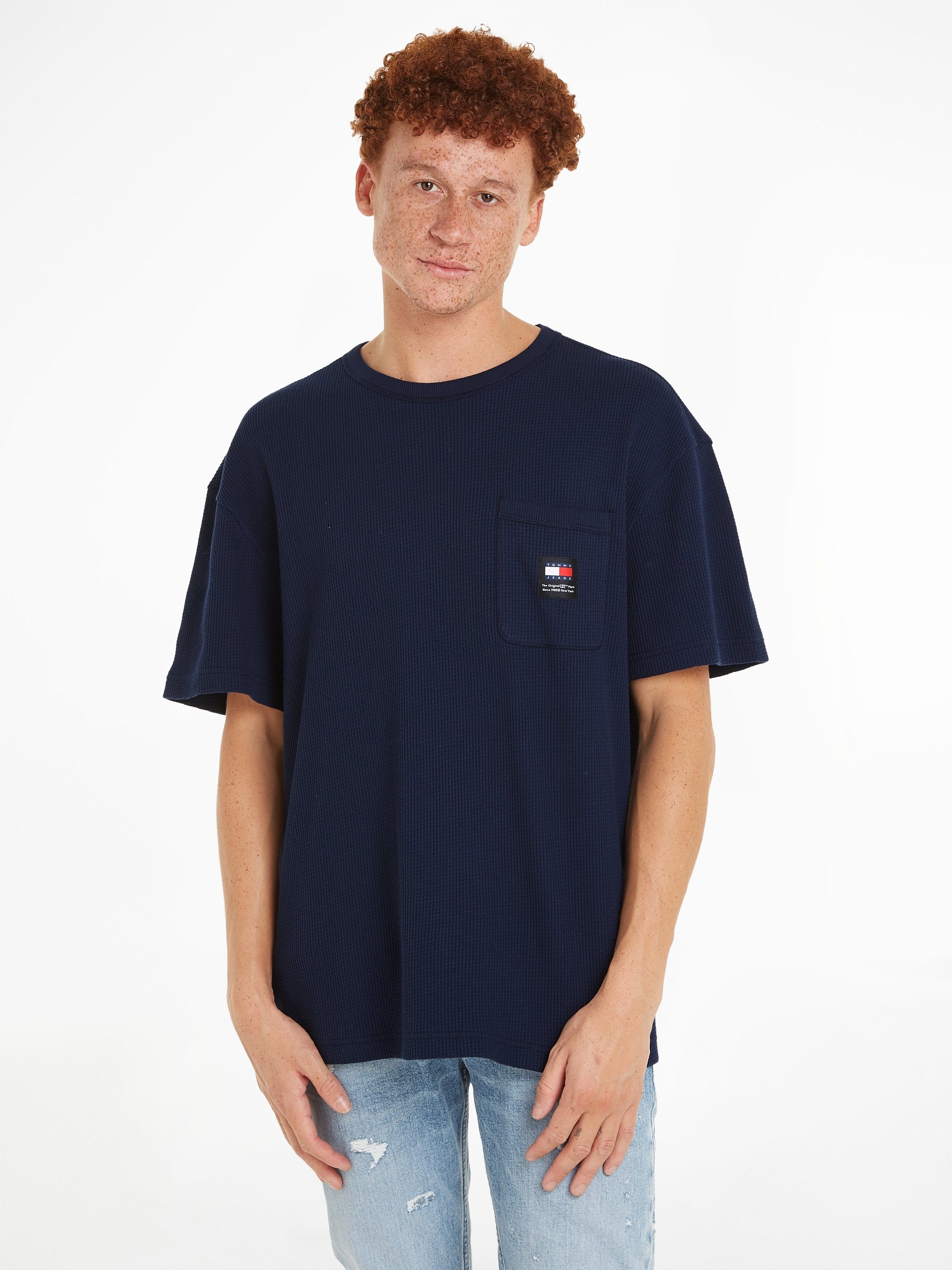 POCKET Navy Jeans WAFFLE Night Dark Brusttasche TEE Tommy T-Shirt TJM mit REG