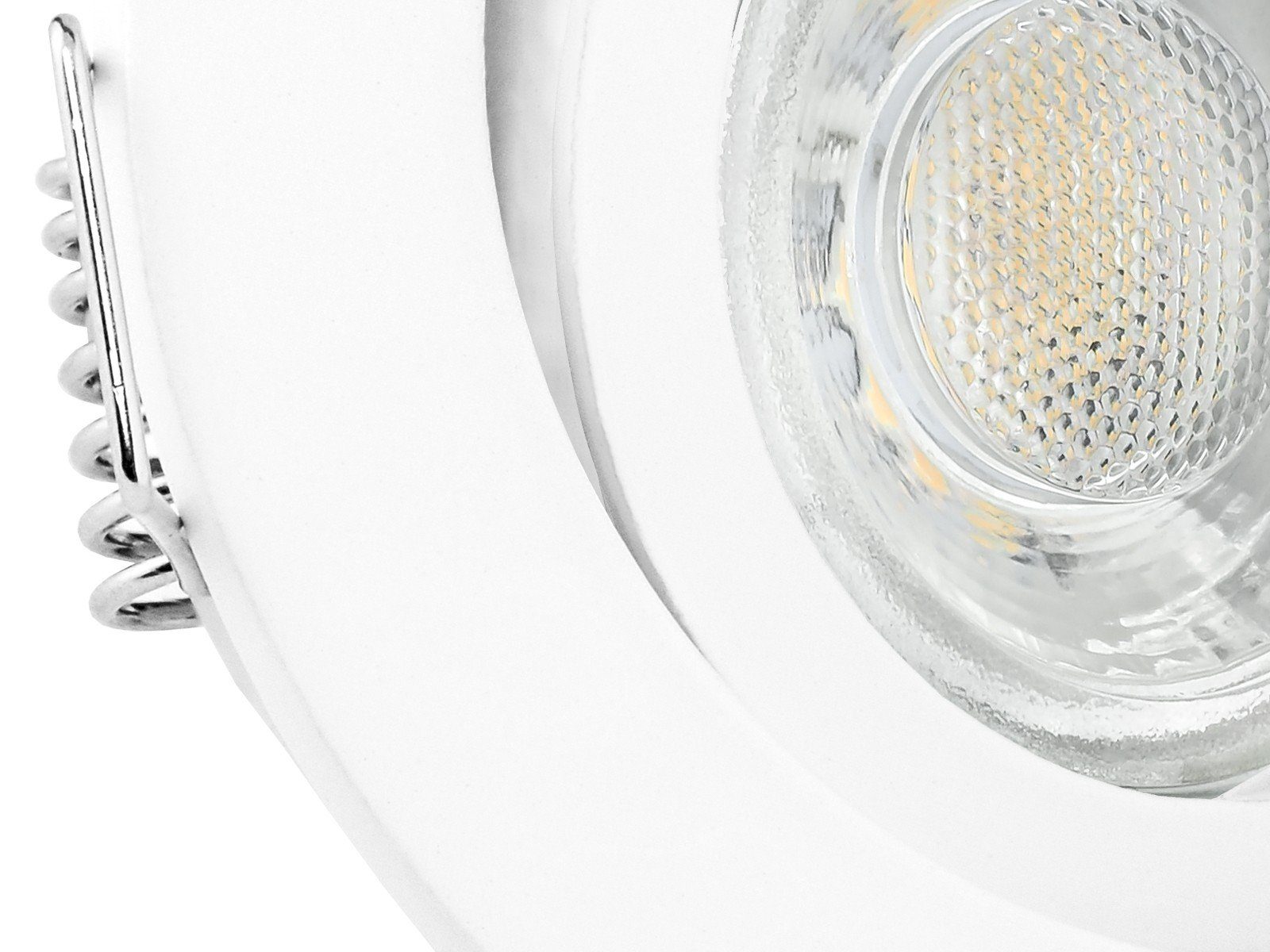 Weiss linovum rund warmweiss 6W - LED 230V Einbaustrahler inklusive Leuchtmittel Einbaustrahler inklusive, GU10 schwenkbar, LED Leuchtmittel