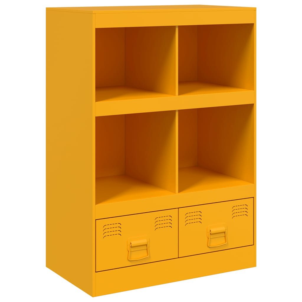 vidaXL Highboard Highboard Senfgelb 67x39x95 cm Stahl (1 St)