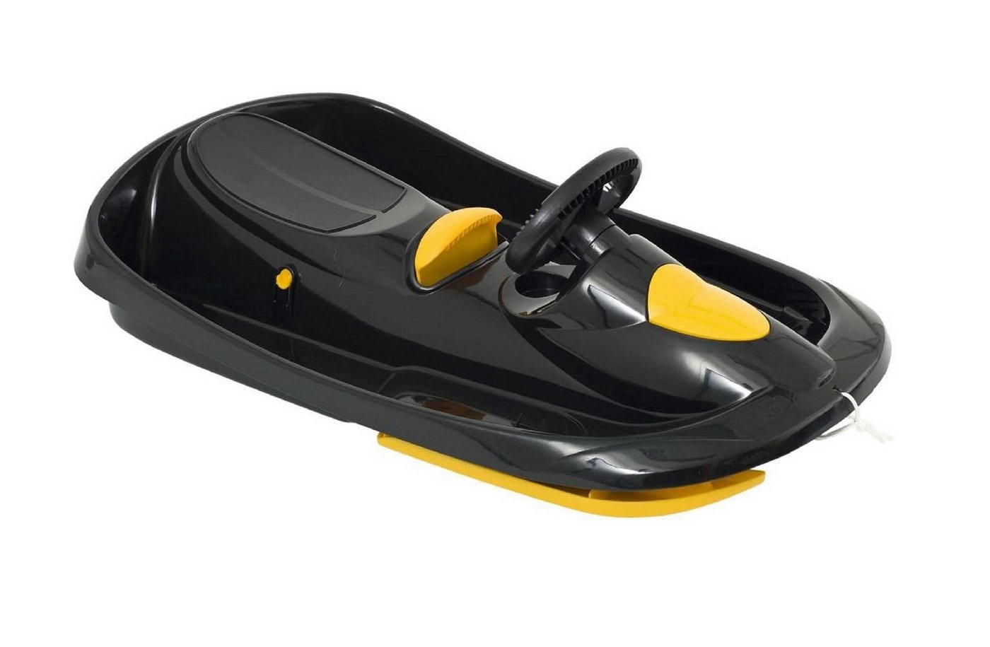Hamax Lenkschlitten Lenkschlitten Sno Action, Schwarz/Gelb, ergonomischer Lenker, für rasante Abfahrten, hohe Stabilität, ideal für Winterspaß