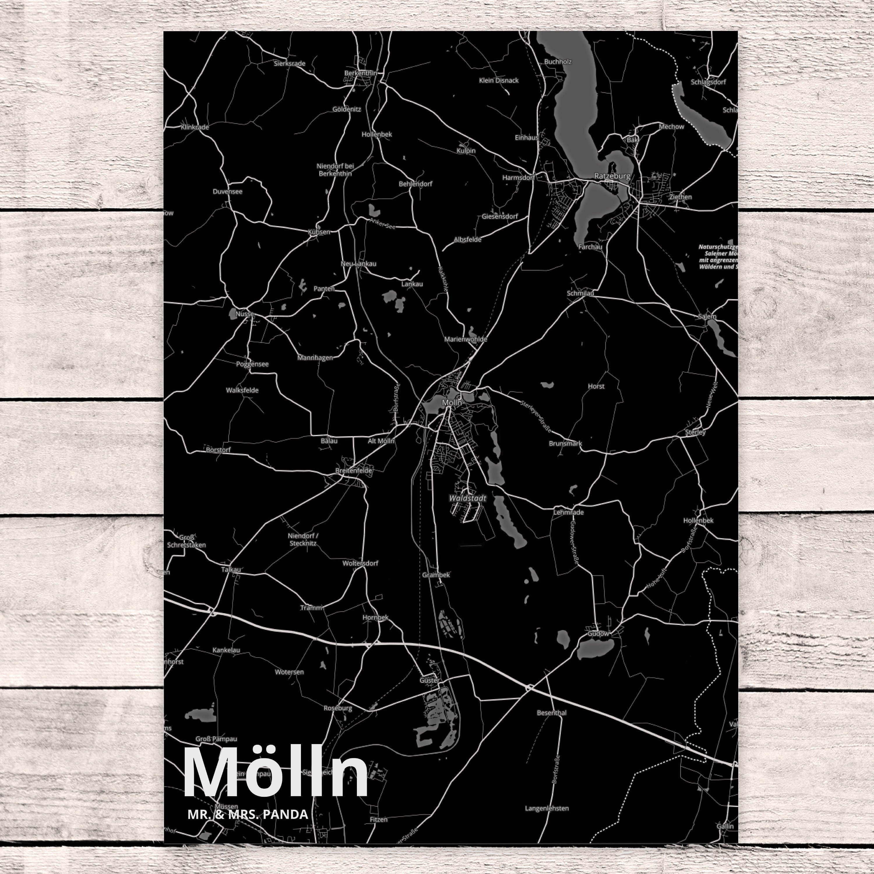 Postkarte Karte Mrs. Stadt, Einladungskarte, & Lan Mölln - Panda Geschenk, Dorf Mr. Karte, Stadt