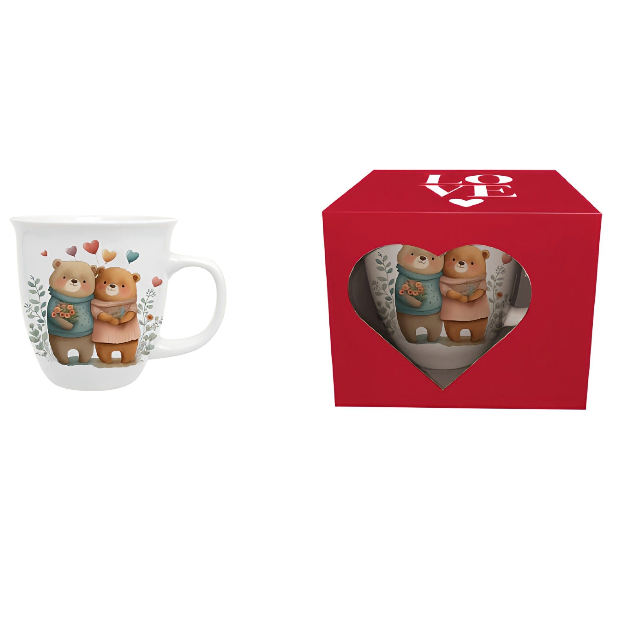Duo-Gift Tasse Romantische Duo Tasse Bear in Love 650 ml im Geschekkarton, Romantische Duo Tasse Bear in Love 650 ml im Geschekkarton