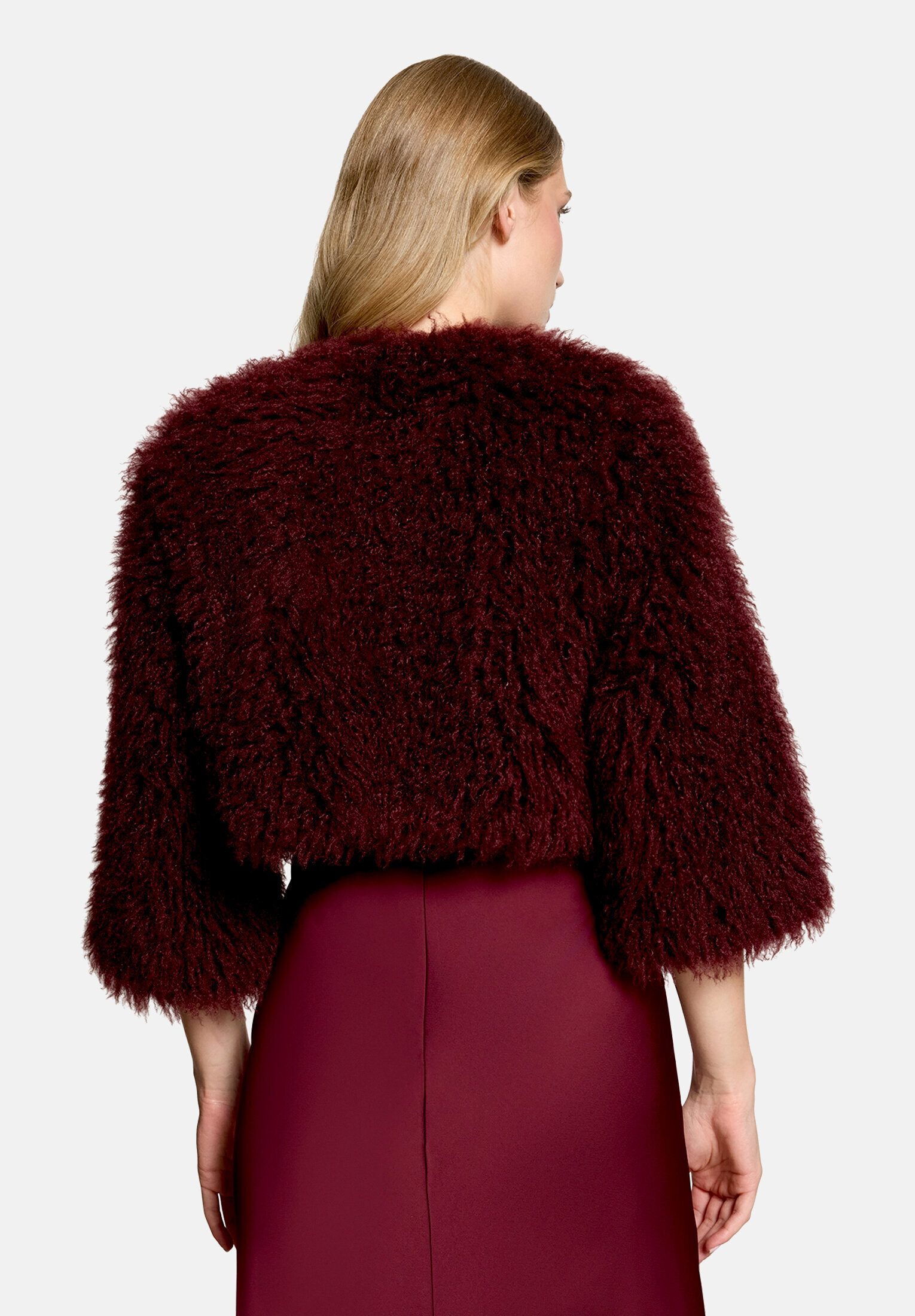 Vera Mont Fellimitatjacke Damen mit Rundhalsausschnitt
