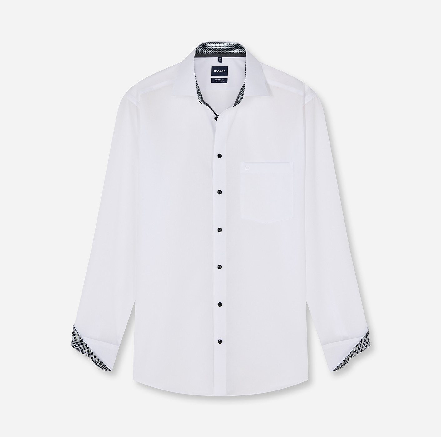OLYMP Langarmhemd Luxor Businesshemd, New-Kentkragen, Comfort Fit