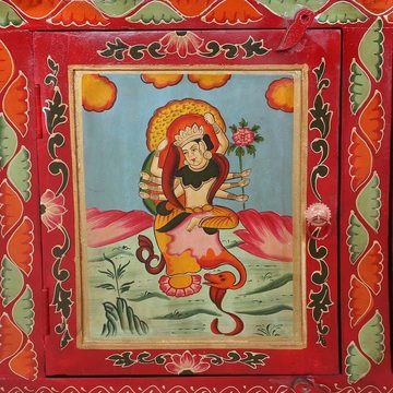 Oriental Galerie Mehrzweckschrank Tibet Sieboard Wandschrank Jirki Rot 150 cm