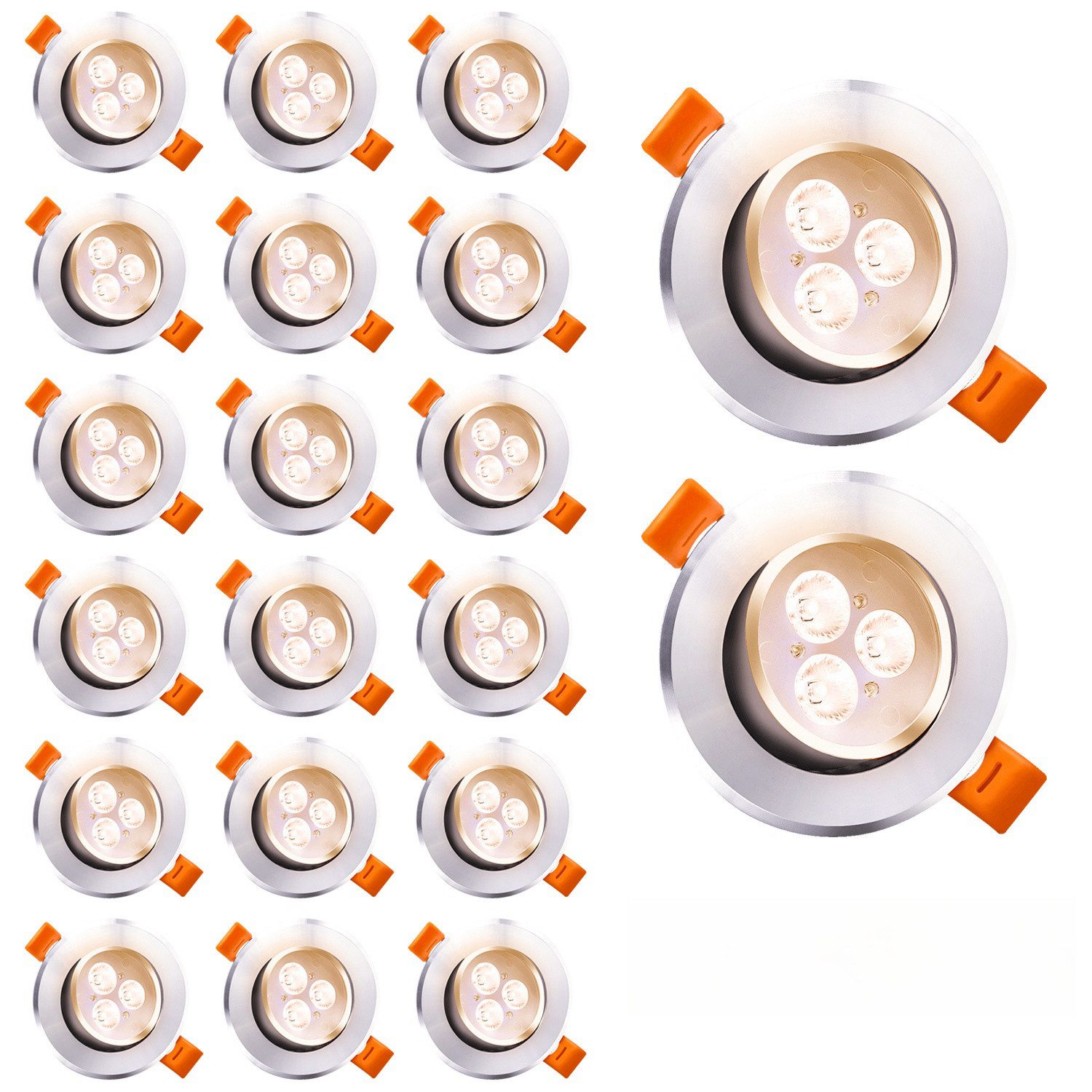 Clanmacy LED Einbaustrahler 20St. LED Spot Einbaustrahler Set Einbauleuchte günstig online kaufen