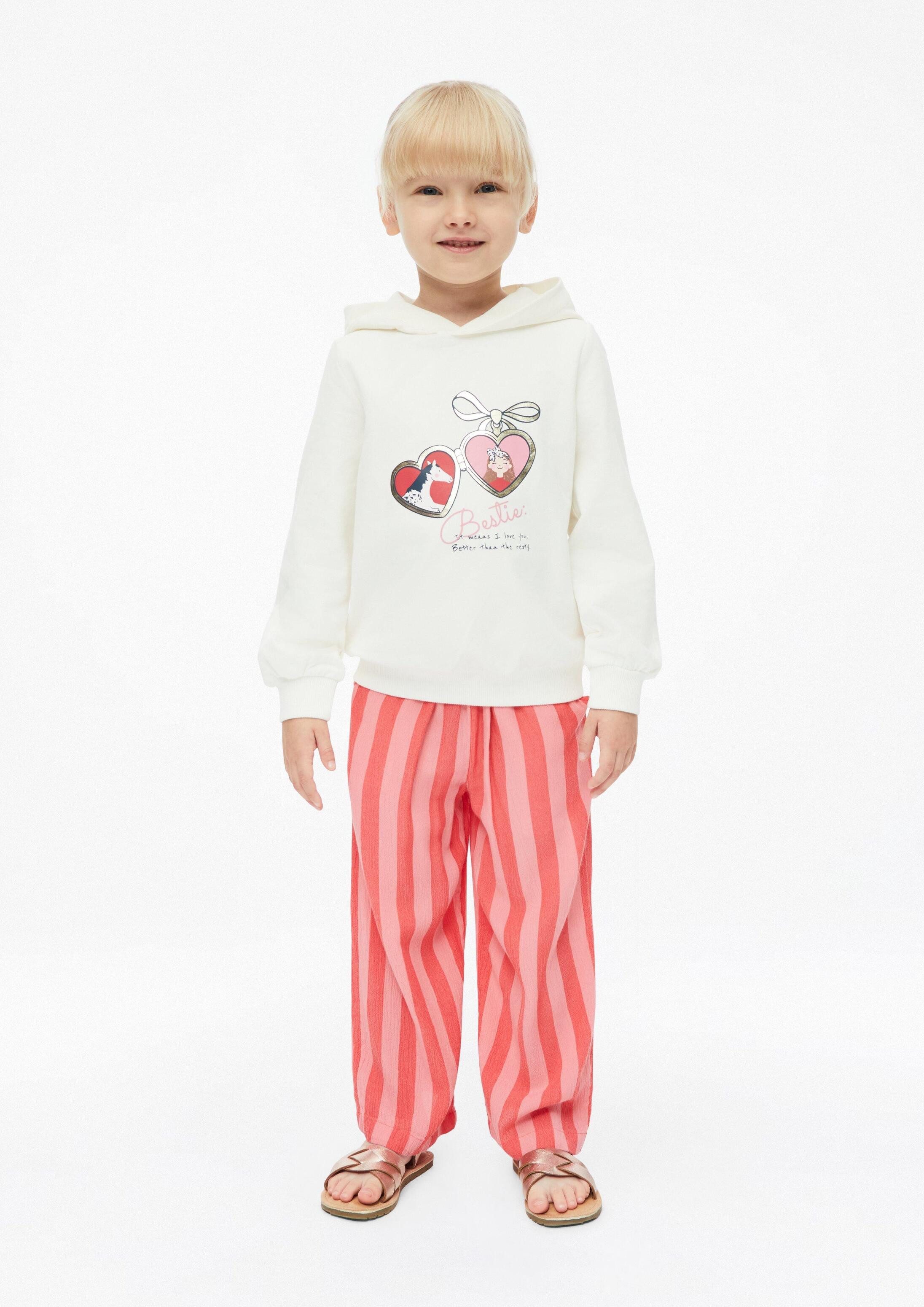 s.Oliver Sweatshirt Sweatshirt Sweatshirt mit Folienprint und Kapuze – Bild 3 von 4