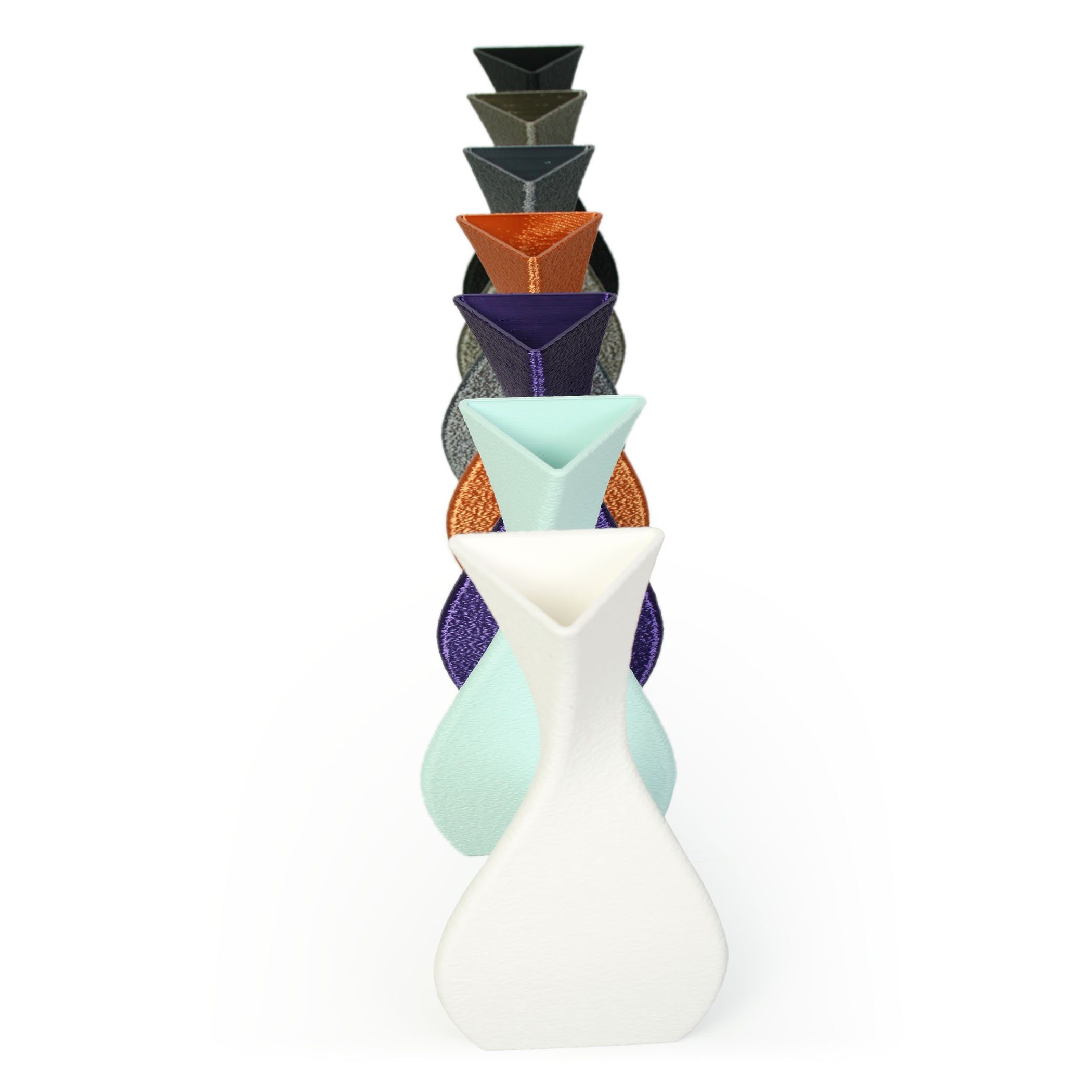 Vase wasserdicht aus Black Bio-Kunststoff, Dekorative Kreative Dekovase bruchsicher Blumenvase Rohstoffen; Feder aus – nachwachsenden & Designer