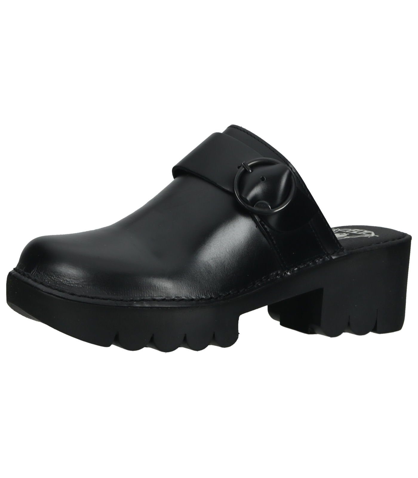 Fly London Clogs Leder Clog Schwarz