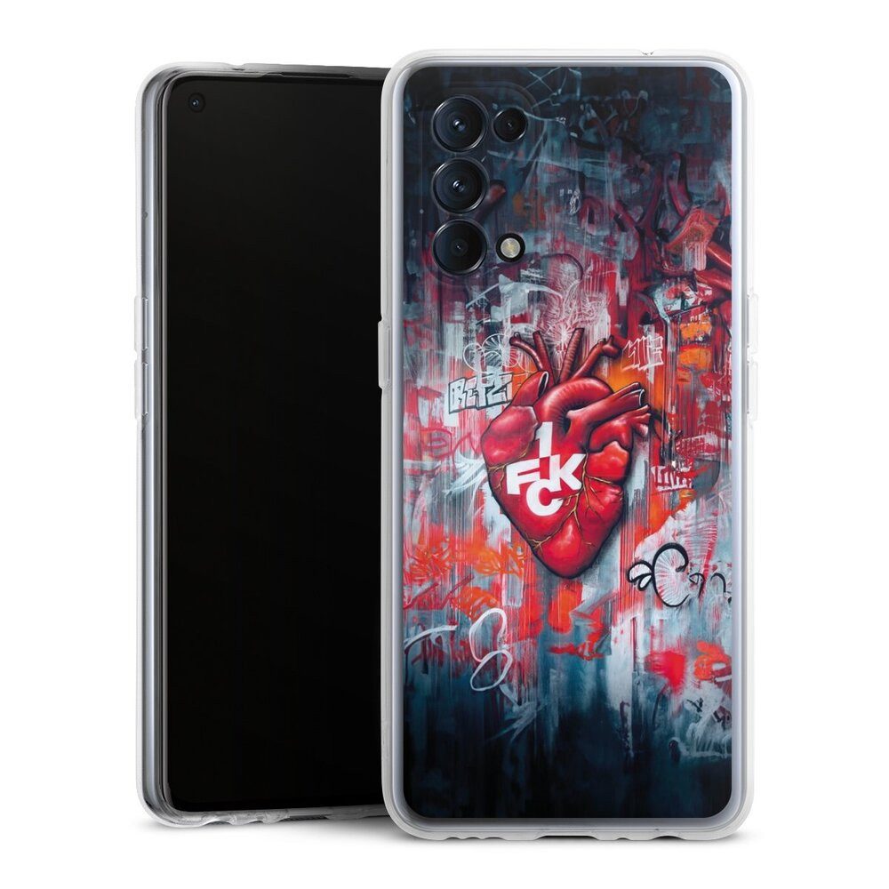 DeinDesign Handyhülle 1. FCK Herz 1. FC Kaiserslautern 1.FCK Herz, Oppo Find X3 lite Silikon Hülle Bumper Case Handy Schutzhülle