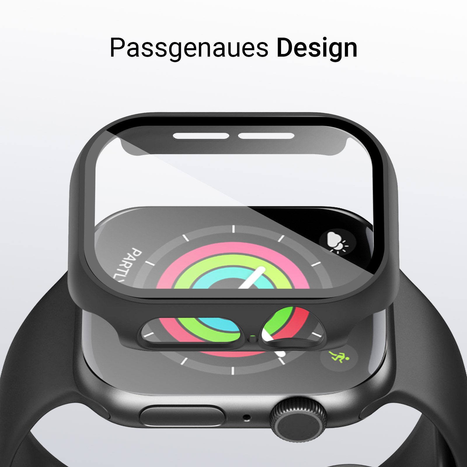 Tec-Expert Smartwatch-Hülle Hülle mit integriertem Displayschutz für Apple Watch 10 / 11 46 mm 46 mm, Rundum Schutz Cover Case Bumper stoß-und kratzfest robust
