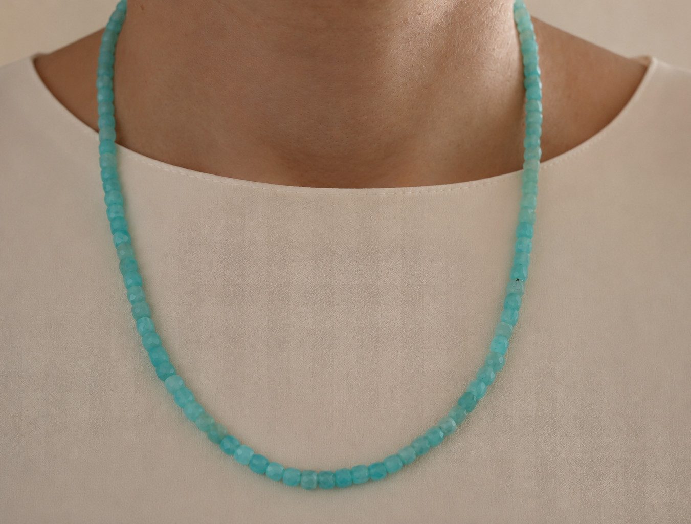 Sogni d'oro Collier mit peruanischem Amazonit, Silber 925