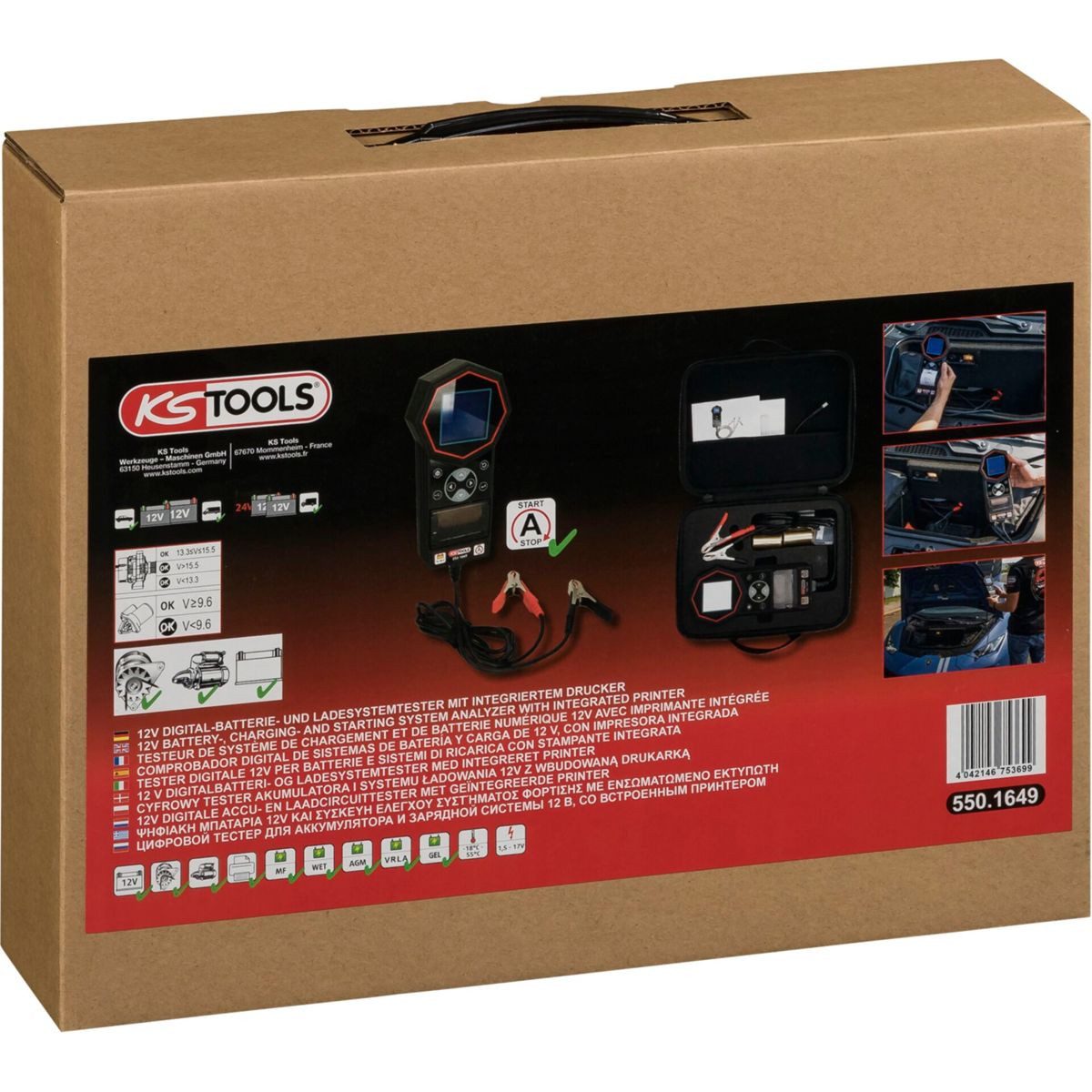 KS Tools Multimeter 12V / 24V Batterie- und Ladesystemtester