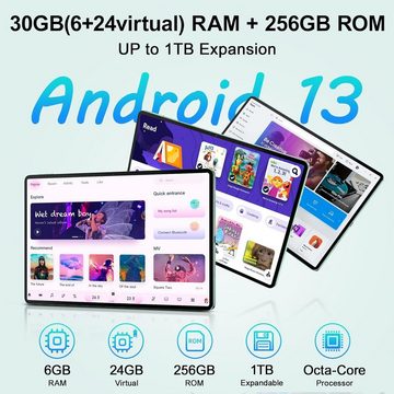 OUKITEL OT8 30(6+24) GB RAM Octa-Core Prozessor Gaming Tablet (11", 256 GB, Android 13, 4G LTE/5G WiFi, Mit den besten und erstaunlichsten Funktionen, attraktivem Design)