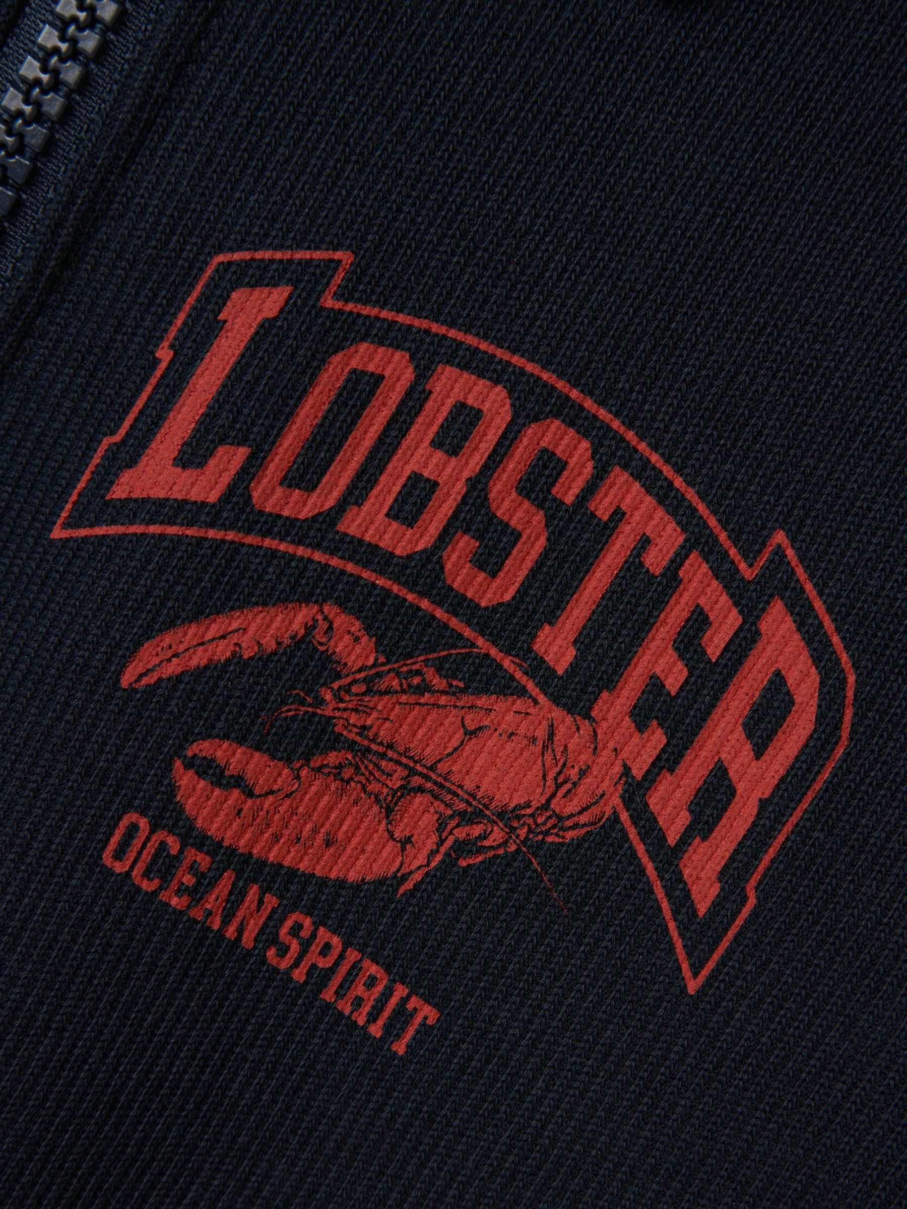 Name It Langarmshirt Halbarm-Poloshirt mit Reißverschluss und Lobster-Print NMMFREDDY NREG SWEAT UNB
