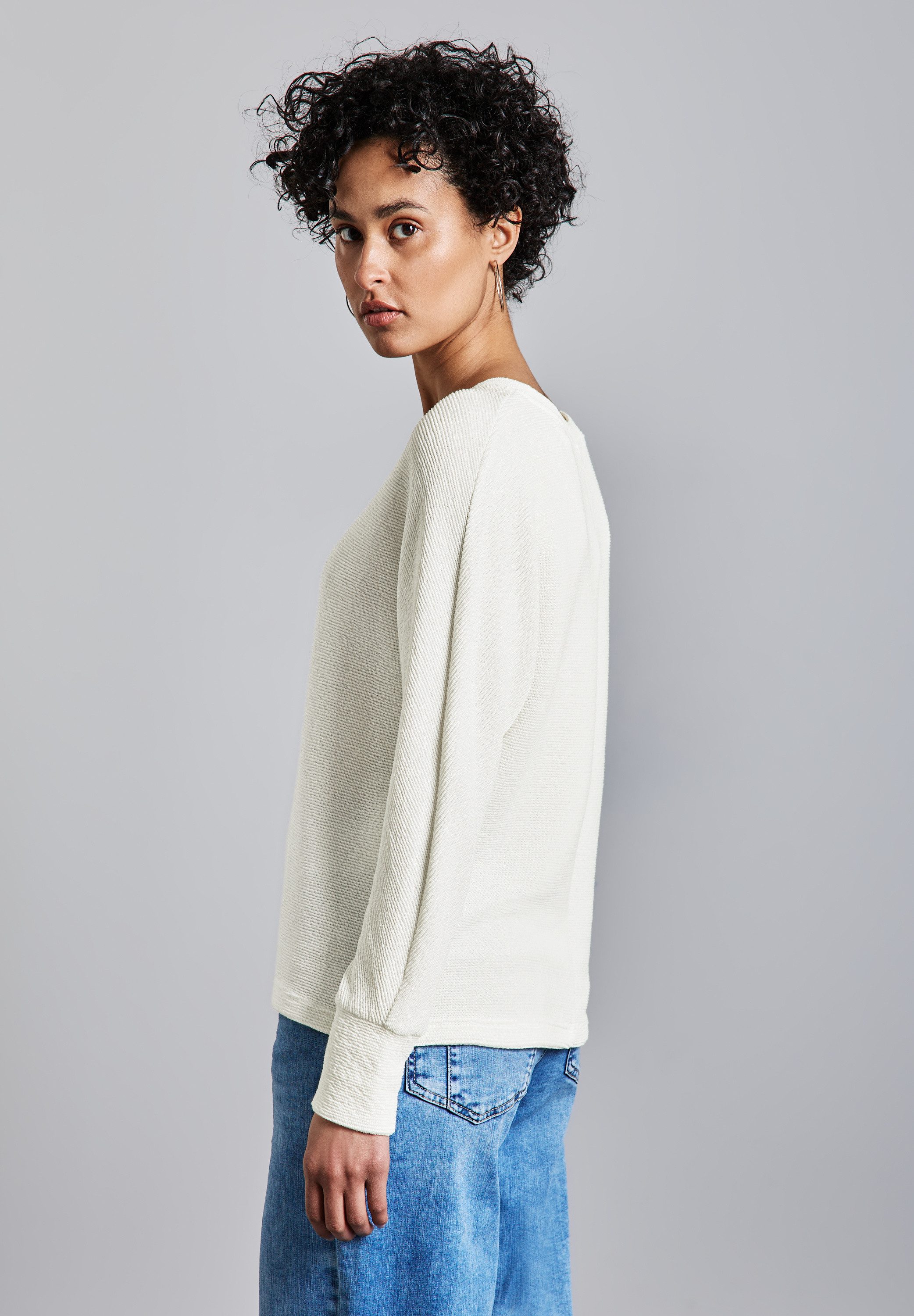 STREET ONE Langarmshirt mit V-Ausschnitt günstig online kaufen